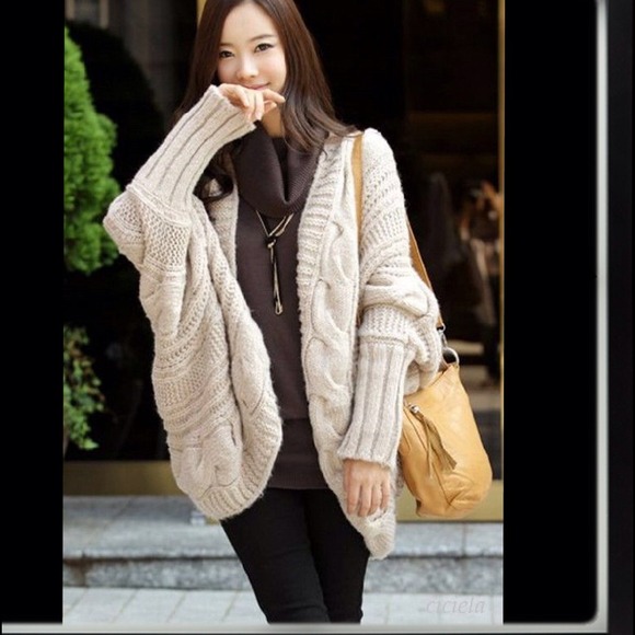 Knitted, Batwing Cardigan - Picture 2 of 4