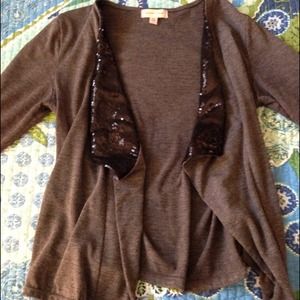 Gray sweater with black sequin detail!
