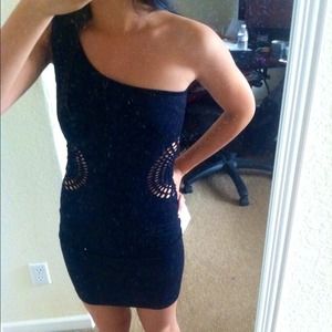 Black bodycon with cutouts