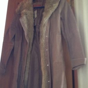 NWT - Long Suede Coat - Size L