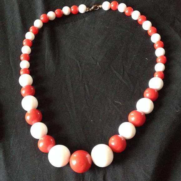 Red and white necklace