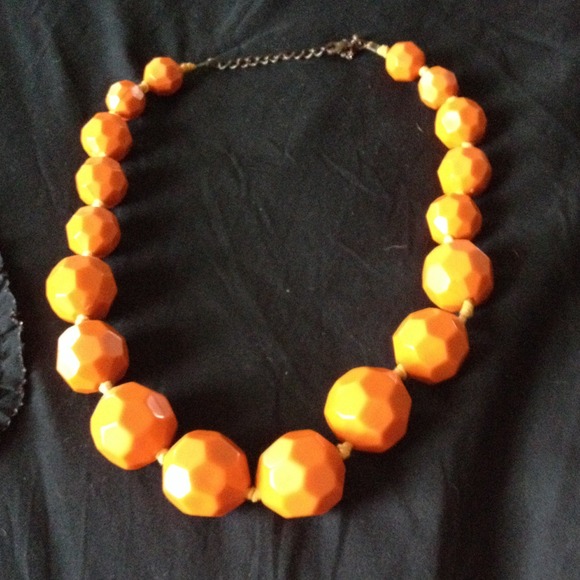 Orange honeycomb necklace