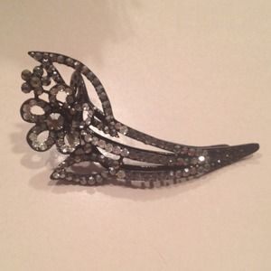 Diamond black and silver hair piece