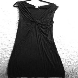 Black mini dress with peekaboo lace