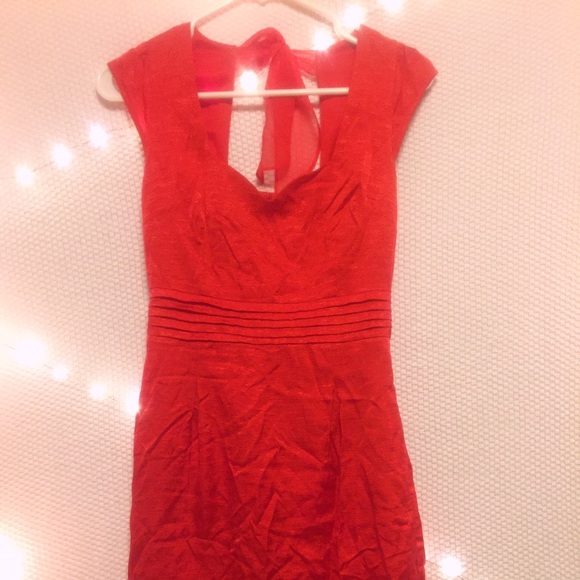 Bombshell pinup red Modcloth brocade wiggle dress