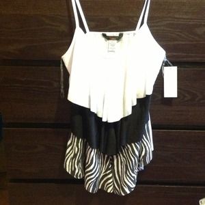 💜Brand New Black & White Zebra Tank XL💜