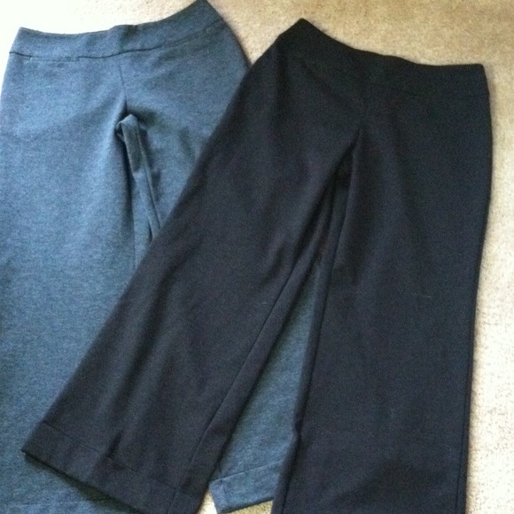 Gray and Brown Elastic Waist Pants