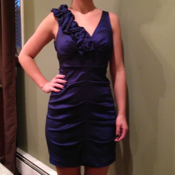 Navy blue evening dress