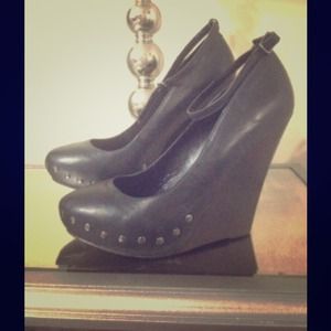 Aldo Black Wedge (Ankle strap)