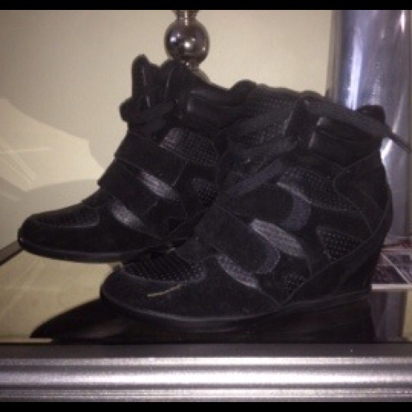 Black Wedge Sneaker