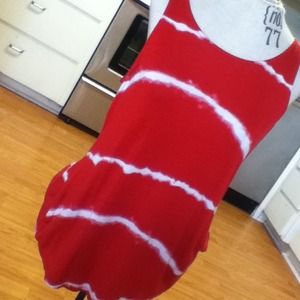 Red and white tank
