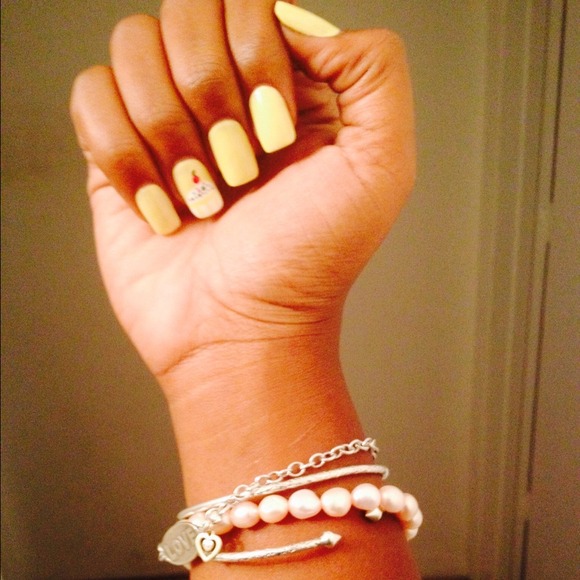Love bangle and pearl bracelet combination