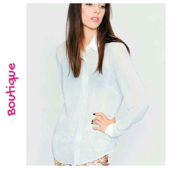 Afends sheer Chiffon. Light Mint. - Picture 1 of 3