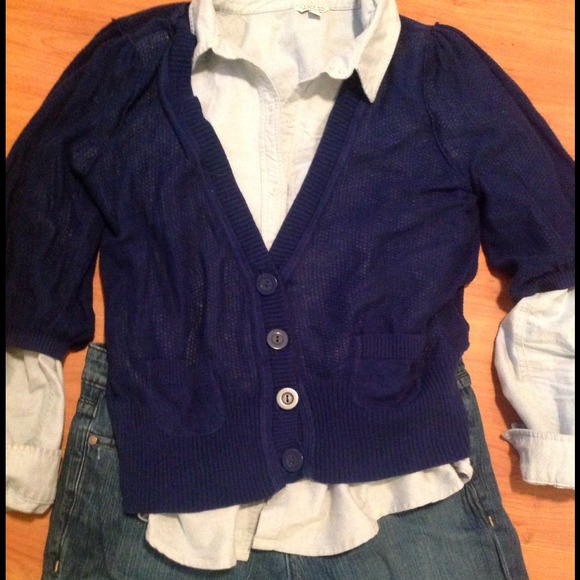 SOLD in BUNDLE navy cardigan sweater XL