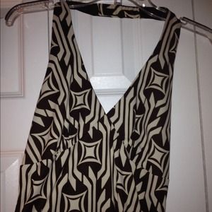 Bisou Bisou brown & cream halter dress