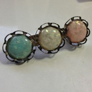 Cute turquoise, white/pearl, and pink hairpiece