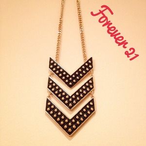Black Studded Arrow Necklace