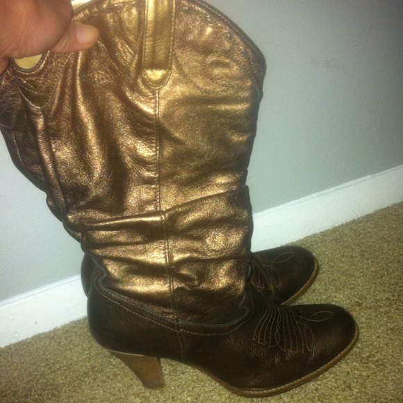 REDUCED!!!! Jessica Simpson bronze cowboy boots - Picture 3 of 3