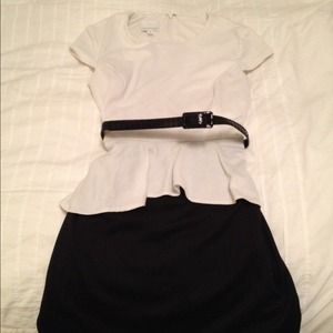 Black and White Peplum Dress