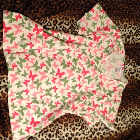 Butterfly scrub top