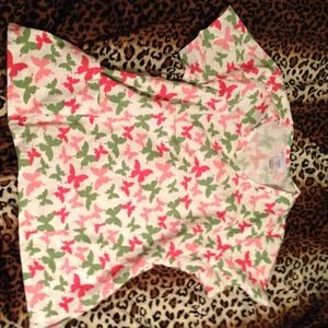 Butterfly scrub top