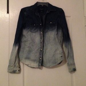 Dark to light blue denim top