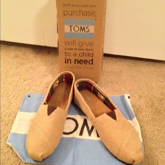 Authentic Toms! Burlap, natural fabric