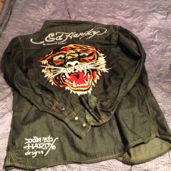 Ed hardy button down shirt
