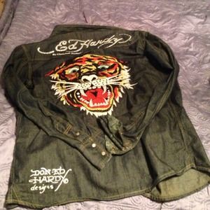 Ed hardy button down shirt