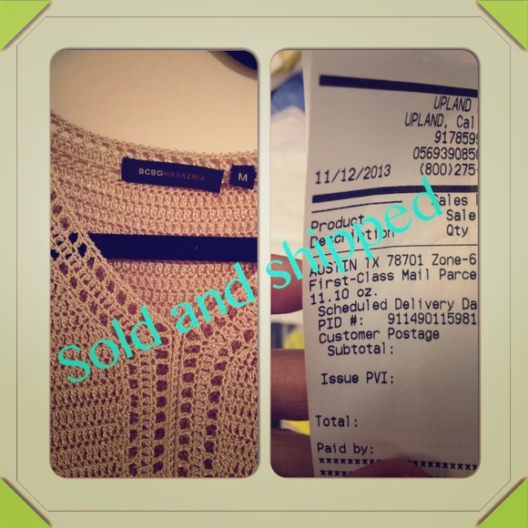 Beige BCBG knitted top, very cute only used once.