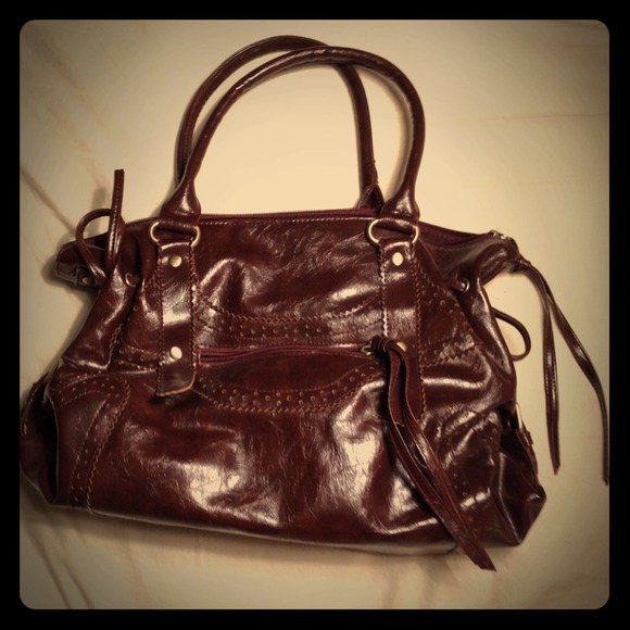 Brown Faux Tooled Leather Purse