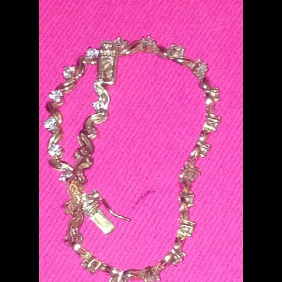 ⛔️⛔️SOLD 925 Sterling Silver Gold Bracelet⛔️⛔️ - Picture 4 of 4