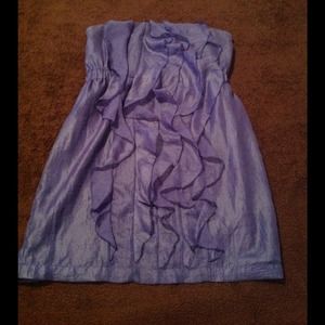 Purple tube top ruffled dress