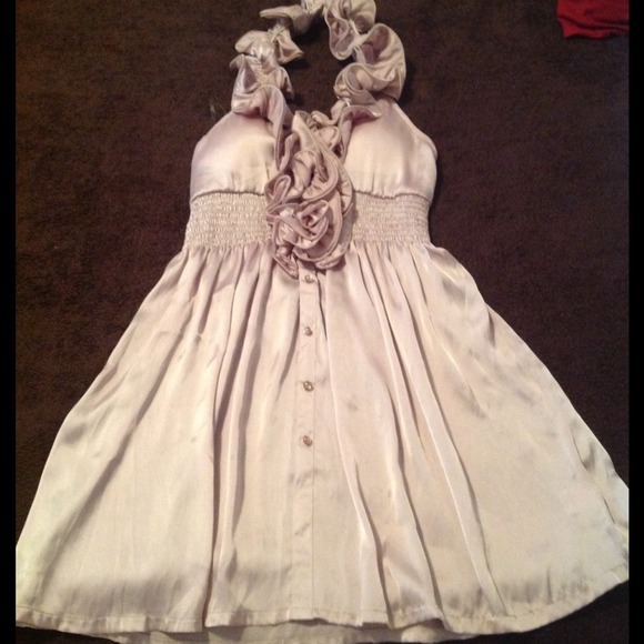 Beige-brownish halter top for,al dress