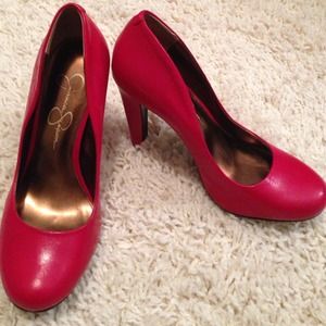 Jessica Simpson Red Leather Pumps, size 6.5