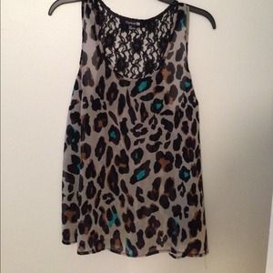 Blue and brown leopard shirt