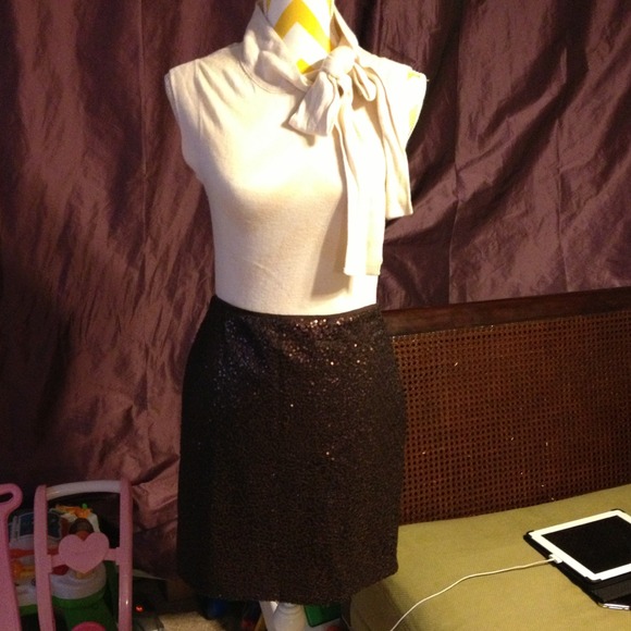 NWT Brown Sequined Skirt Size 4p - Picture 1 of 3