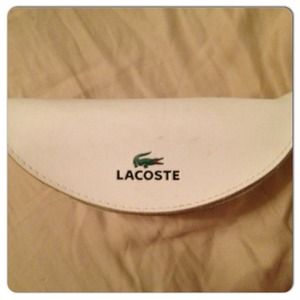 AUTHENTIC LACOSTE GLASSES HOLDER WITH SMUDGES RAG!