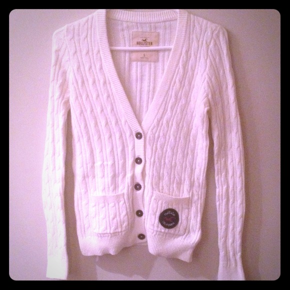 Hollister White Knit Cardigan - Picture 1 of 2