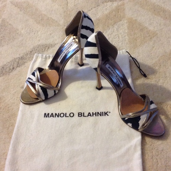 Manolo Blahnik Zebra-Print D'Orsay Pumps