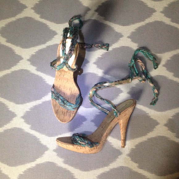 Nine West High heeled sandal with braided wrap