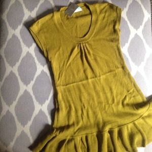 Moss colored sweater dress from Anthro