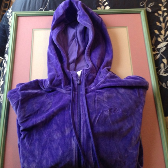Purple velour zip up hoodie