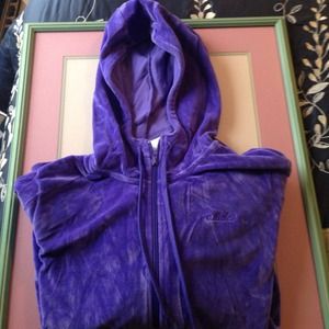 Purple velour zip up hoodie