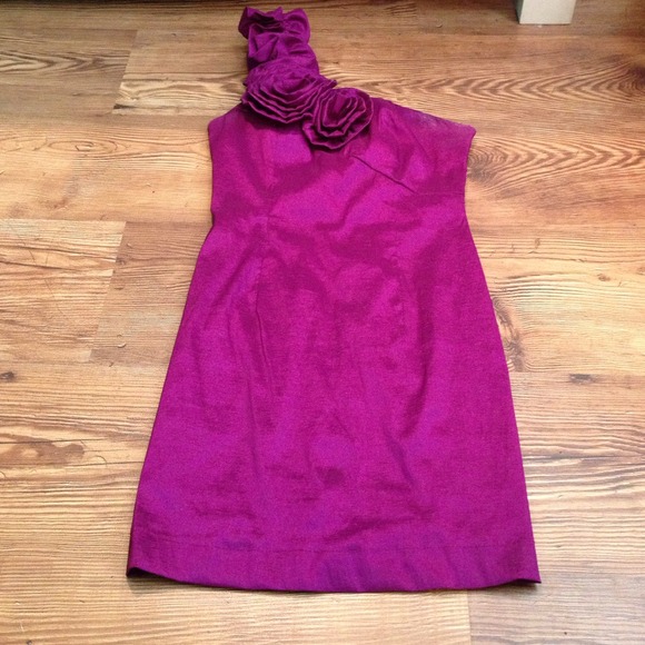 Purple, one shoulder formal dress