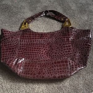 Dark purple croc tote