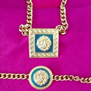 Rose Gold Lion "Lannister" Necklace & Bracelet