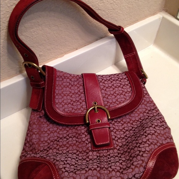 Burgundy coach purse