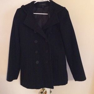 black winter peacoat