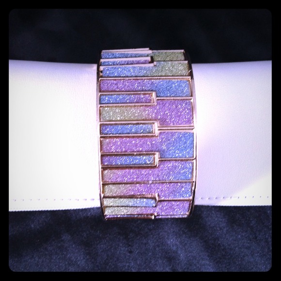 NEW 💫STUDDED Gold Colorful Piano Keys Bracelet